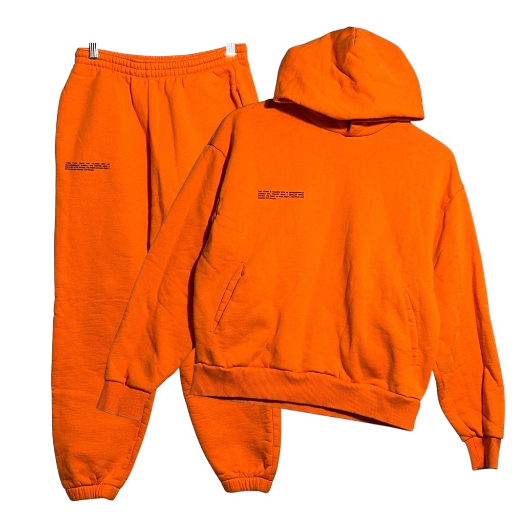 PANGAIA Heavyweight Tracksuit Womens Size XS 2 Piece Set Orange Streetwear